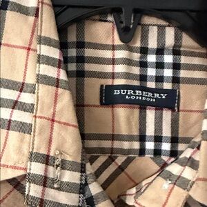 Burberry Beige and Black Plaid women Button Down Shirt